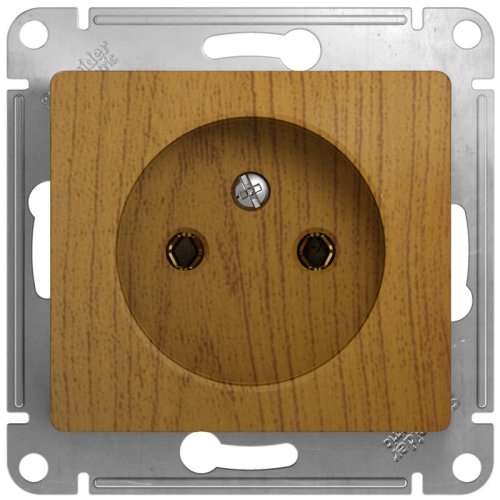 Розетка без заземления без рамки Systeme Electric Glossa 1-м. дерево картинка